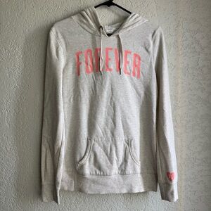 Victoria's Secret Tan Cream Pullover Hoodie Size Small S Forever Sweater Pockets